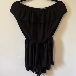 Black Strapless Romper